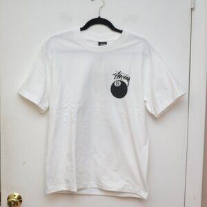 Stussy Men's Eight Ball White T-Shirt BNWT SMALL